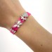 Браслет дитячий Biojoux BJB014 Kids Silicon Deep Rose 4 Rhodium Charms, рожевий 