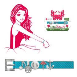 Браслет підлітковий Biojoux BJB055 Braccialetto FUN TIMES - Aqua, блакитний Браслет підлітковий Biojoux BJB055 Braccialetto FUN TIMES - Aqua, блакитний