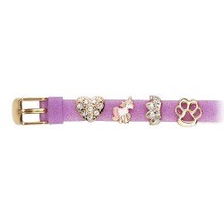 Браслет Biojoux BJB017 Silicone Color Glitter Purple With 4  GP Charms