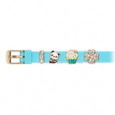 Браслет Biojoux BJB018 Silicone Color Glitter Light Blue With 4 GP Charms Браслет Biojoux BJB018 Silicone Color Glitter Light Blue With 4 GP Charms