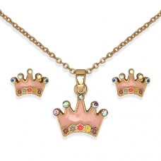 Комплект Сережки+Кольє Biojoux BJS004 CROWN