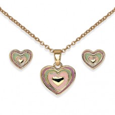 Комплект Сережки+Кольє Biojoux BJS005 DEEP HEART