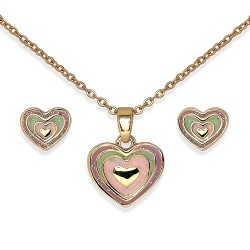 Комплект Сережки+Кольє Biojoux BJS005 DEEP HEART