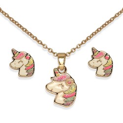 Комплект Сережки+Кольє Biojoux BJS008 SMILING UNICORN