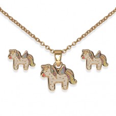 Комплект Сережки+Кольє Biojoux BJS010 FLYING UNICORN