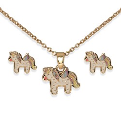 Комплект Сережки+Кольє Biojoux BJS010 FLYING UNICORN