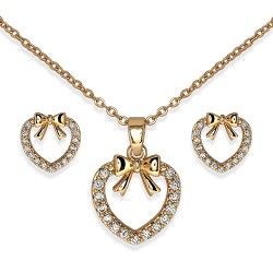 Комплект Сережки+Кольє Biojoux BJS011 FLAKE HEART