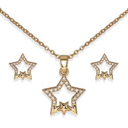 Комплект Сережки+Кольє Biojoux BJS012 DOUBLE STAR