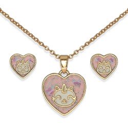 Комплект Сережки+Кольє Biojoux BJS006 UNICORN HEART