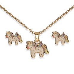 Комплект Сережки+Кольє Biojoux BJS010 FLYING UNICORN