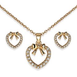 Комплект Сережки+Кольє Biojoux BJS011 FLAKE HEART