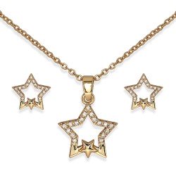 Комплект Сережки+Кольє Biojoux BJS012 DOUBLE STAR