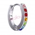 Дитячі сережки Biojoux BJT725 "Multicolor Crystal Hoop" 10mm Kids 