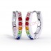 Дитячі сережки Biojoux BJT725 "Multicolor Crystal Hoop" 10mm Kids 