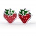 Дитячі сережки Biojoux BJT733 "Strawberry" сrystals from Swarovski, 7mm Kids  