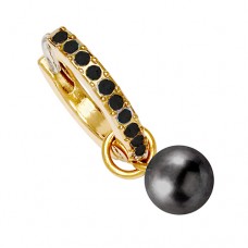 Сережки для вух Biojoux BJT275 Brooklyn Golden 12mm Black Pearl 6mm Сережки для вух Biojoux BJT275 Brooklyn Golden 12mm Black Pearl 6mm