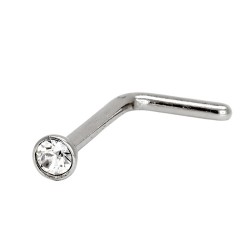 Сережка для носа Biojoux BJT900 L-подібної форми, кристал Swarovski