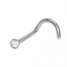 Сережка для носа Biojoux BJT901 вигнутої форми, кристал Swarovski