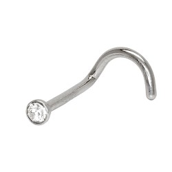 Сережка для носа Biojoux BJT901 вигнутої форми, кристал Swarovski