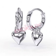Сережки Biojoux BJT227 Hoop Heart SS316L