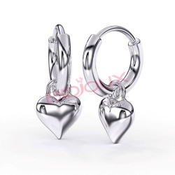 Сережки Biojoux BJT227 Hoop Heart SS316L Сережки Biojoux BJT227 Hoop Heart SS316L