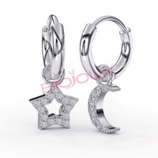 Сережки Biojoux BJT228 Star&Moon Hear SS316L