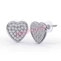 Сережки Biojoux BJT256 Heart Pave Crystals 10mm Сережки Biojoux BJT256 Heart Pave Crystals 10mm