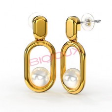 Сережки Biojoux BJT302 Agnes pearl 6mm GP