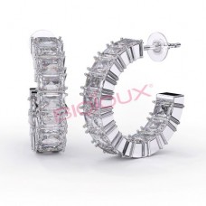 Сережки Biojoux BJT307 Benoite clear zircons 20mm SS