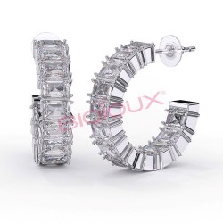 Сережки Biojoux BJT307 Benoite clear zircons 20mm SS Сережки Biojoux BJT307 Benoite clear zircons 20mm SS