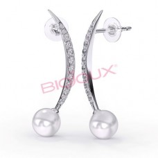 Сережки Biojoux BJT312 Berenice 26mm white pearl SS
