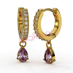 Сережки Biojoux BJT317 Ines Violet 24mm GP Сережки Biojoux BJT317 Ines Violet 24mm GP