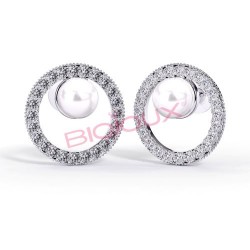Сережки Biojoux BJT985 Pearl inCrystal Circle 14mm SS Сережки Biojoux BJT985 Pearl inCrystal Circle 14mm SS