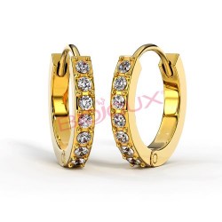 Сережки Biojoux BJT991 Crystal Hoop 14mm SS/GP Сережки Biojoux BJT991 Crystal Hoop 14mm SS/GP