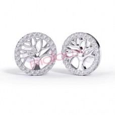 Сережки Biojoux BJT994 Tree of Life with Crystals 12mm SS Сережки Biojoux BJT994 Tree of Life with Crystals 12mm SS