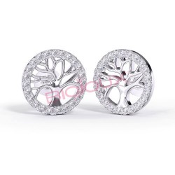 Сережки Biojoux BJT994 Tree of Life with Crystals 12mm SS Сережки Biojoux BJT994 Tree of Life with Crystals 12mm SS