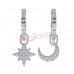 Сережки для вух Biojoux BJT280 Georgia 12mm Moon Star 8mm