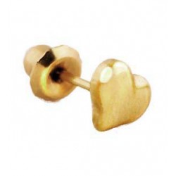 Сережки Invervess 903C1 Puffed Heart - Gold Plated 24Kt