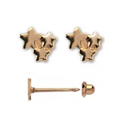 Сережки Inverness 62 3Stars Gold Plated 24Kt 5mm Сережки Inverness 62 3Stars Gold Plated 24Kt 5mm