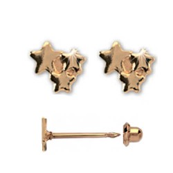 Сережки Inverness 62 3Stars Gold Plated 24Kt 5mm Сережки Inverness 62 3Stars Gold Plated 24Kt 5mm