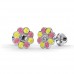 Сережки для проколу вух Inverness K1226c margherita gialla-rosa 6mm з короткою голкою 9mm