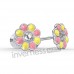 Сережки для проколу вух Inverness K1226c margherita gialla-rosa 6mm з короткою голкою 9mm