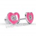 Сережки для проколу вух Inverness K1229c Cuore rosa 6mm з короткою голкою 9mm