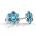 Сережки для проколу вух Inverness K1231c Fiore aqua-blue 6mm з короткою голкою 9mm