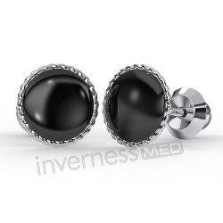 Сережки Inverness 135с Black Braid Disk 7mm NIOBIO