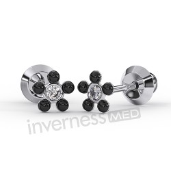 Сережки Inverness 136с Black Pearl/ Cristal 5mm NIOBIO