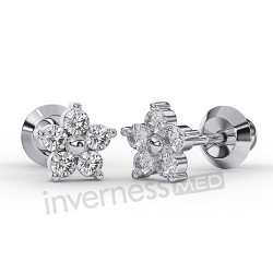 Сережки Inverness 137с Flower 5 Zircons 6mm NIOBIO Сережки Inverness 137с Flower 5 Zircons 6mm NIOBIO
