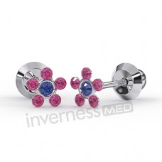 Сережки Inverness 804 Flower Rose/Sapphire 