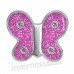 Сережки для проколу вух Inverness K008c Butterfly Pink Glitter 6mm з короткою голкою 9mm