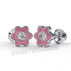 Сережки для проколу вух Inverness K009c Crystal Flower Rose 6mm з короткою голкою 9mm Сережки для проколу вух Inverness K009c Crystal Flower Rose 6mm з короткою голкою 9mm